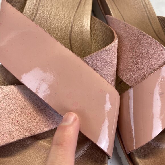 UGG Kari Slide Sandals Crisscross Pink Leather Suede Size 8.5-1107889 - Picture 5 of 16